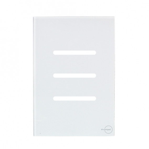 Placa p/ 3 Interruptores 4x2 - Novara Glass Branco